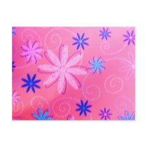 Floral Retro Postcard postcards