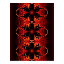 Floral Ribbon Abstract Fractal Art Postcards