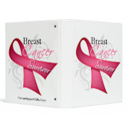 Floral Ribbon Breast Cancer Survivor binder