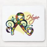 Floral Ribbon Hope - Autism Mouse Pad
