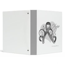 Floral Ribbon Hope - Brain Cancer Binder