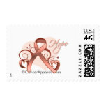 Floral Ribbon Hope - Endometrial Cancer postage