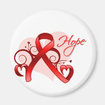 Floral Ribbon Hope - Heart Disease Magnets