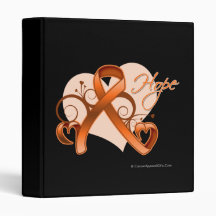 Floral Ribbon Hope - Multiple Sclerosis Vinyl Binders