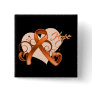 Floral Ribbon Hope - Multiple Sclerosis Pinback Buttons