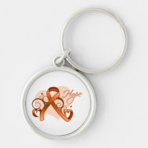 Floral Ribbon Hope - Multiple Sclerosis Keychains