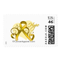 Floral Ribbon Hope - Neuroblastoma Postage Stamp