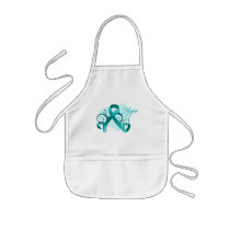 Floral Ribbon Hope - Ovarian Cancer Apron