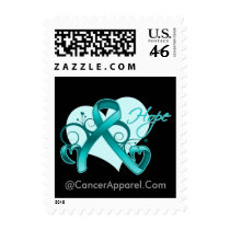 Floral Ribbon Hope - Ovarian Cancer Postage