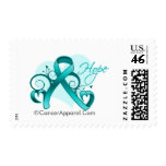 Floral Ribbon Hope - Ovarian Cancer Stamp
