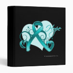 Floral Ribbon Hope - Ovarian Cancer Vinyl Binder