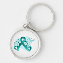 Floral Ribbon Hope - Polycystic Kidney Disease Key Chain