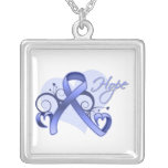 Floral Ribbon Hope - Stomach Cancer necklaces