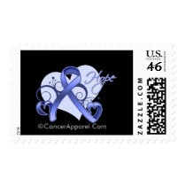 Floral Ribbon Hope - Stomach Cancer Postage Stamps