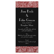 Floral Rococo Wedding, menu/program rack card