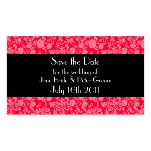 Floral Rococo Wedding, save the date mini card Business Cards