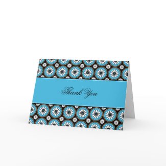 Floral Rosette Thank You Card card