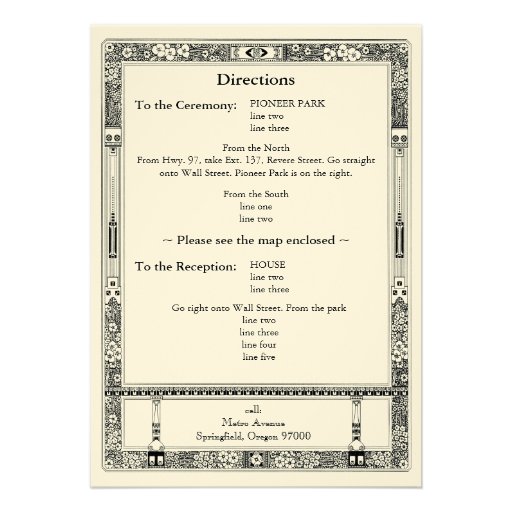 Floral RSVP Wedding Invitation with Directions