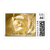 Floral Save the Date Cream Rose Photo Stamp