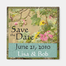 Floral Save the Date Magnet