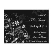 Floral Save the Date postcard