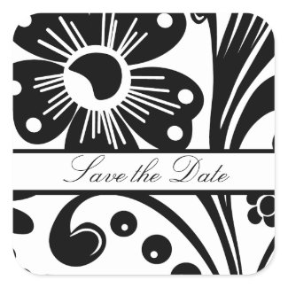Floral Save the Date Wedding Invitation Seal sticker
