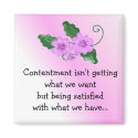 Floral Saying -  Contentment magnets