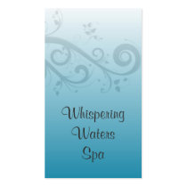 floral scroll; blue fade business card templates