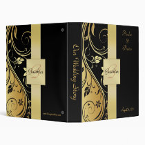 Floral Scroll Gold Monogram Ribbon Binder