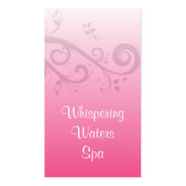 floral scroll; pink fade business cards