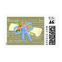 Floral Scroll & Text Postage Stamp by PCImpressions Floral Scroll & Text Postage Stamp