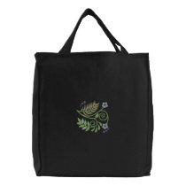 Floral Scrolls Hoodie embroidered bags