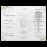 Floral Scrollwork Wedding Program Template Personalized Letterhead