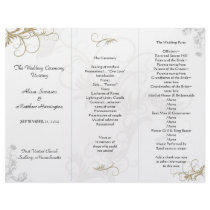 Floral Scrollwork Wedding Program Template Personalized Letterhead