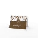 Floral Sepia Brown Monogram Thank You Card