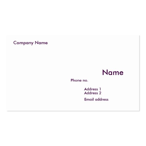 Floral Series - 02 - Violet Business Card Templates (back side)