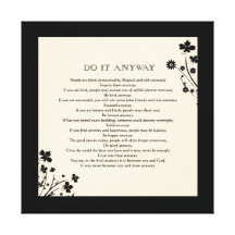Floral Silhouette "Do It Anyway" Gallery Wrap Canvas