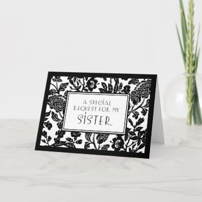Floral Sister Maid of Honor Invitation Card