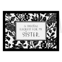Floral Sister Maid of Honor Invitation Card