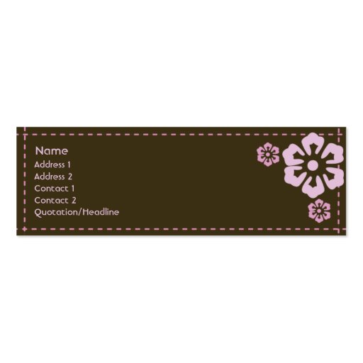 Floral - Skinny Business Card (front side)