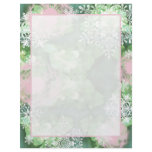 Floral Snowflake Letterhead in Pink and Green
