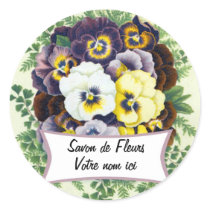Floral soap cosmetics perfume sticker with pansies