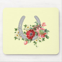 Floral Spray Horseshoe Mouse Pad mousepads