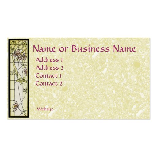 Floral Stained Glass Business Card (front side)