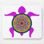Floral Star-burst Kaleidoscopic Mandala Turtle Mousepads