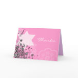 Floral Star Jewish Baby Naming Thank You Card