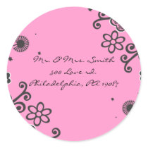 Floral Star Jewish Baby Naming Thank You Card Round Stickers