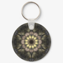 Floral Star of David Heart keychains