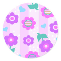 floral stripe allover stickers by margaret40 floral stripe allover stickers