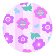 floral stripe allover stickers by margaret40 floral stripe allover stickers